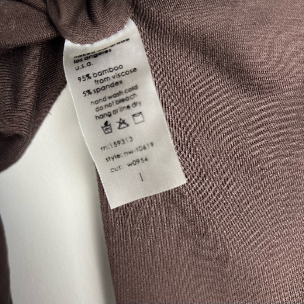 Lori Harvey Naked Wardrobe Brown Top with Front Cutout - Picture 5 of 5